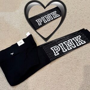 NWT vintage Victoria's Secret PINK Black Leggings XS